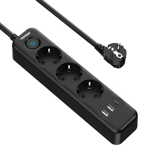 TP-FD3U3E-PD | Flache Mehrfachsteckdose mit USB-A & USB-C Schnellladung