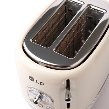 TO-0201 Retro Toaster – Pastell Edition | 2-Scheiben-Toaster im Vintage-Design, extra breite Schlitze, vielseitige Funktionen