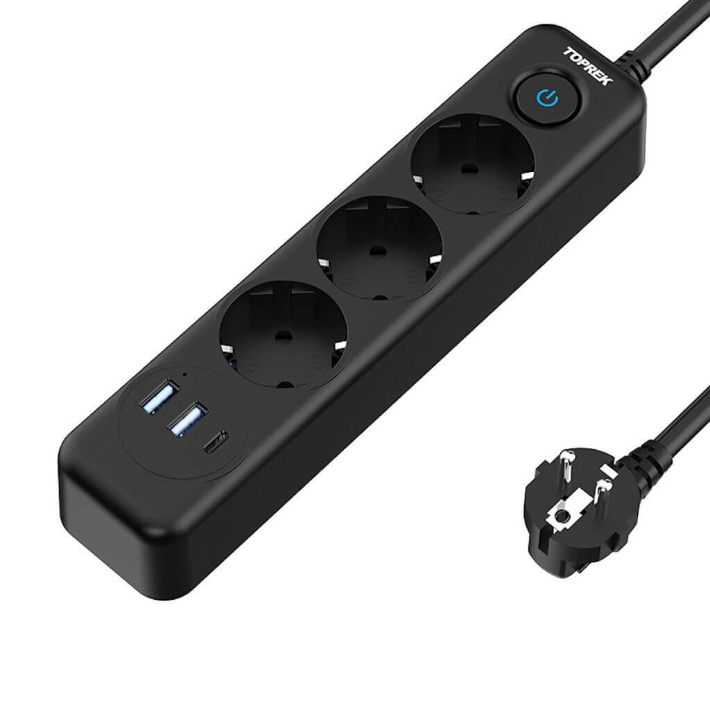 TP-FD3U3E-PD | Slim power strip with USB-A &amp; USB-C fast charging